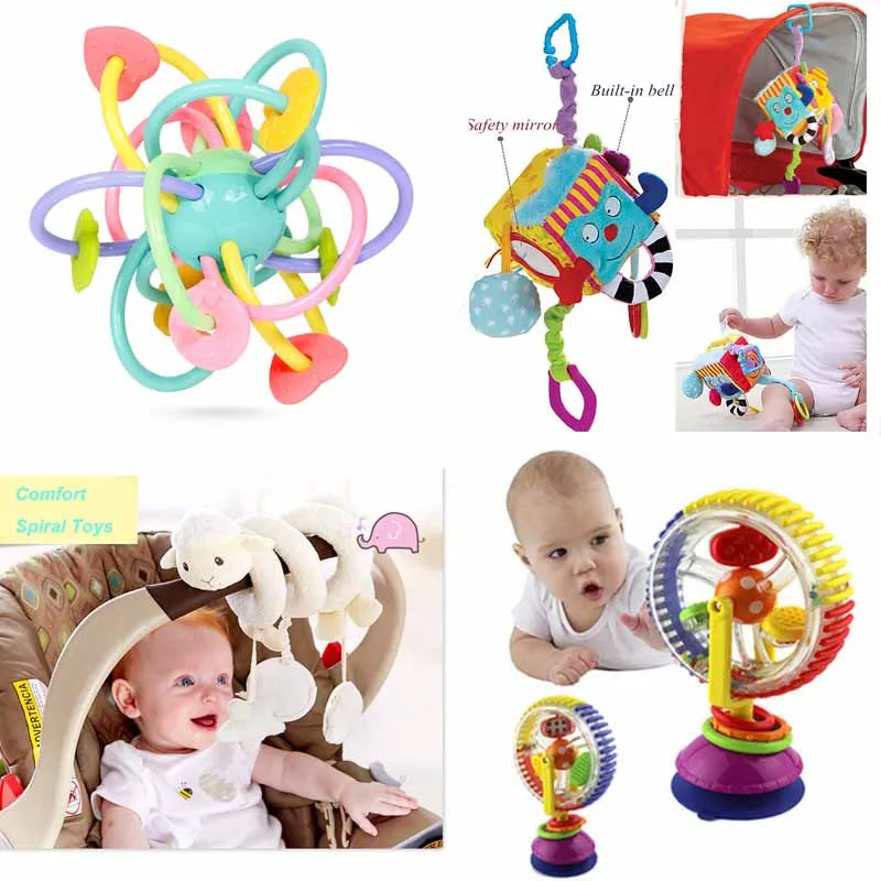Toy for Stroller Musical Crib Stroller Hanging Spiral Teether Baby Rattle Toys Graphic