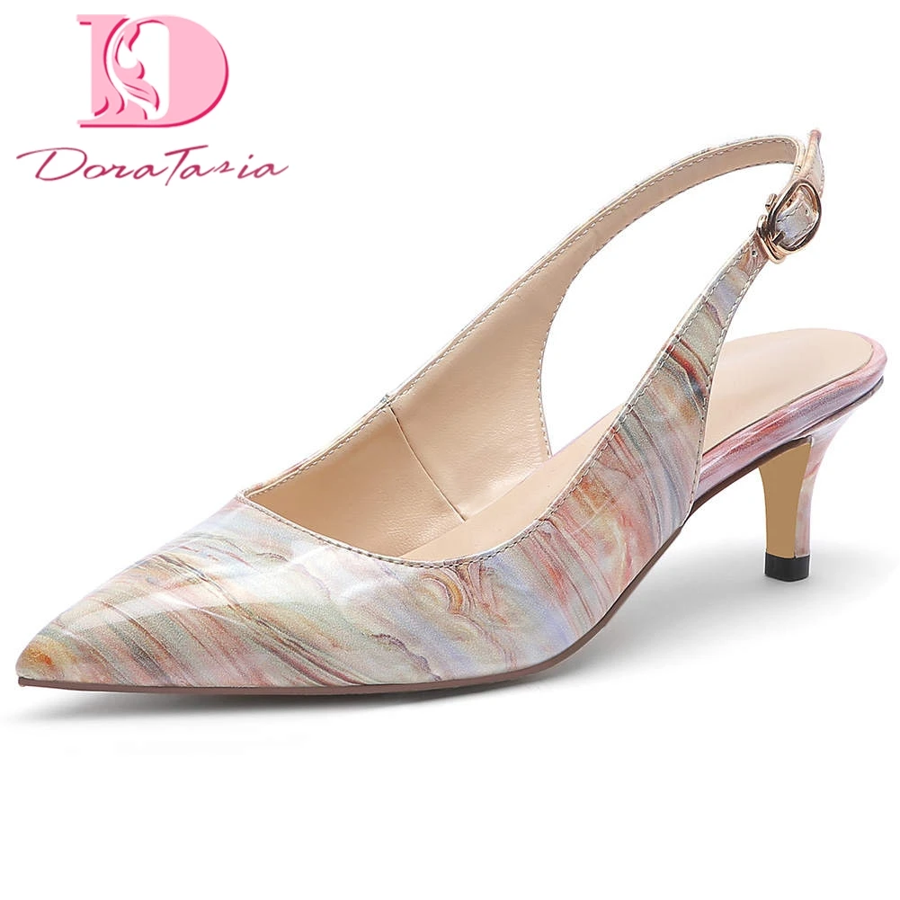 

Doratasia New Arrivals Hot 2020 Pointed Toe INS Shoes Woman Sandals Buckle Strap Strange Style Mix Color Sandals Women Shoes