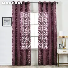  NAPEARL Luxury Fashion Style Semi-blackout Curtains Kitchen Window Living Room Panel Jacquard Fabrics Door Cream White 