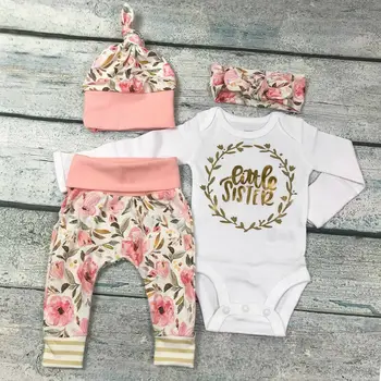 

2020 Pudcoco Fashion Newborn Baby Girl Infant Long Sleeve Clothes Set Romper Bodysuit Pants Outfit
