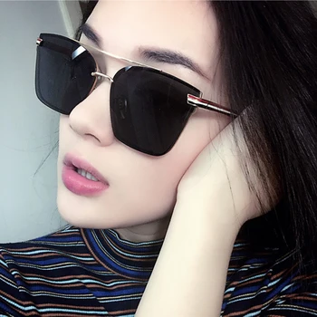 

2020 New Luxury Brand Designer Cat eye Sunglasses Women Vintage Metal Sun Glasses For Women Mirror Retro Oculos De Sol Gafas