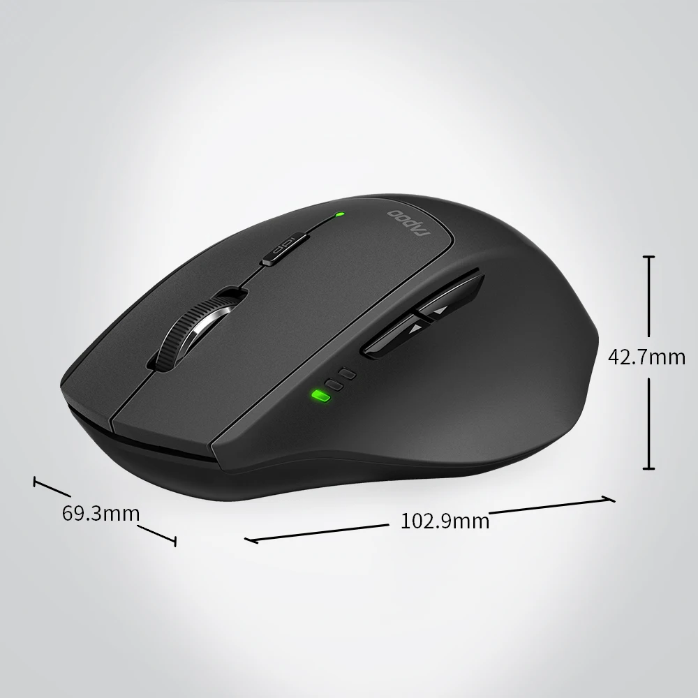 RAPOO Multi-mode Bluetooth Mouse Connect Up to 4 Devices 4 Adjustable DPI Ergonomic Design Wireless Mouse 12 Month Long Battery wireless gaming mouse