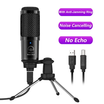 

Nieuwe Bee Usb Microfoon Pc Condensator Microfoon Zang Opname Studio Microfoon Voor Youtube Video Skype Chatten Game Podcast