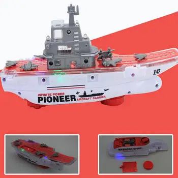 

Kids toys Boat aircraft carrier Toy Electric 360 Rotating Cruise Ship Model with LED Music Educational Kids Toy
