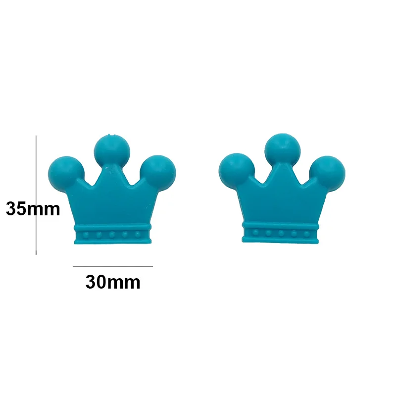 Chenkai 50 шт. детский Прорезыватель Корона силиконовые бусины пищевая соска зажимы DIY Детский грызунок ожерелье аксессуары для кормления