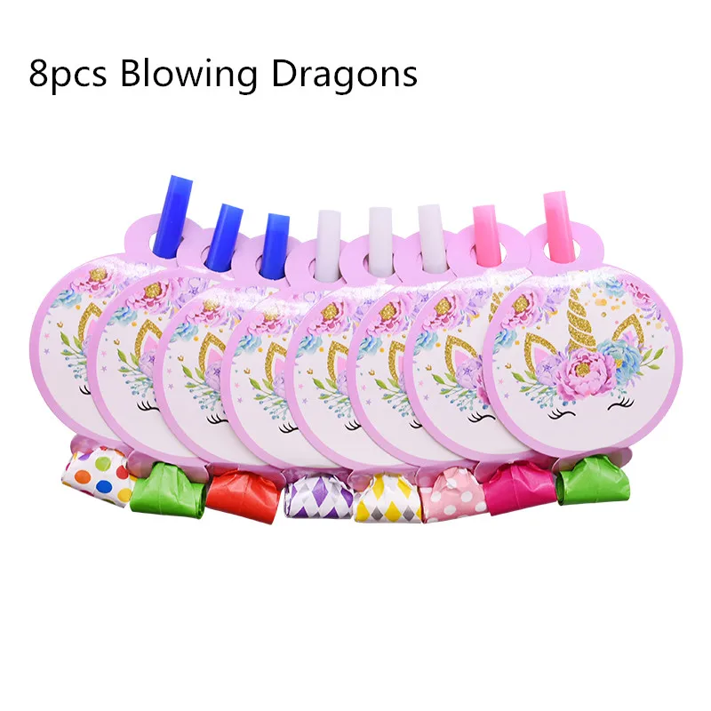 8pcs Blowing Dragons 10 шт./лот, пластиковые подарочные сумки с единорогом, мешок для конфет, фламинго, сумка для детей, подарок на день рождения, подарок на свадьбу - Цвет: 8pcs Blowing Dragons