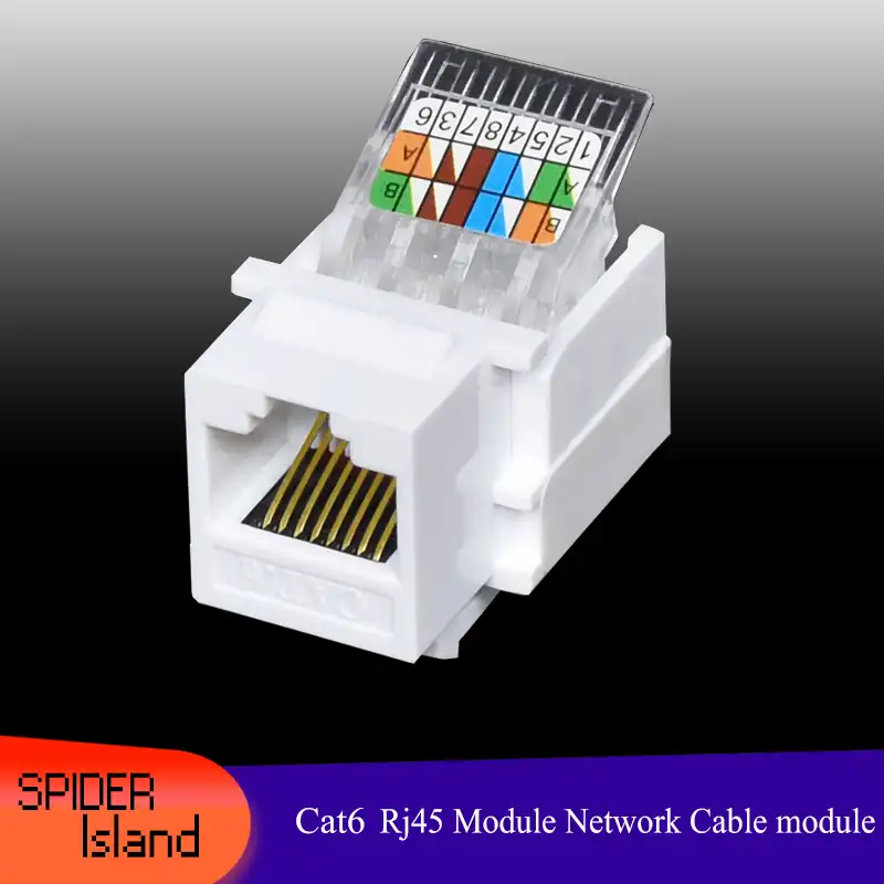 Rj45 Cat6 Keystone Female Jack Connector Adapter For Wall Plate Rj 45 Internet Network Ethernet Tool Free Lan Cable Computer Cables Connectors Aliexpress