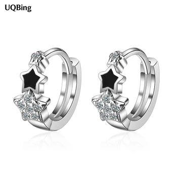 

Lovely Cute Silver 925 Star Zircon Clip Earrings for Women Wedding Jewelry Earrings On Clip
