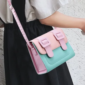 

Contrast Color Women Handbag Female Luxury Designer Shoulder Bags High Quality Leather Shoulder Small Diagonal Bag Postman Bags