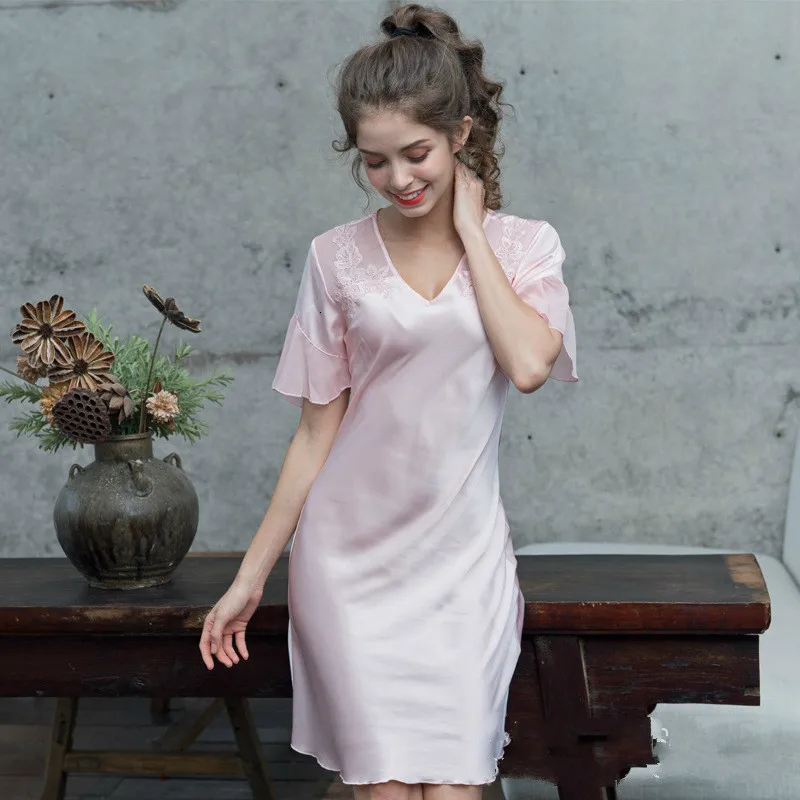 SP & CITY женская шифоновая одежда с оборками Ночная коротким рукавом нижнее белье