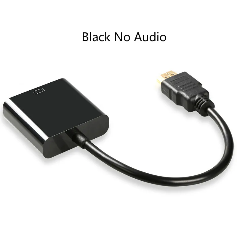 HDMI к VGA конвертер папа к женскому кабелю адаптер 1080P цифро-аналоговый видео аудио кабель для Xbox 360 PS3 ПК ноутбука - Color: Black no Audio
