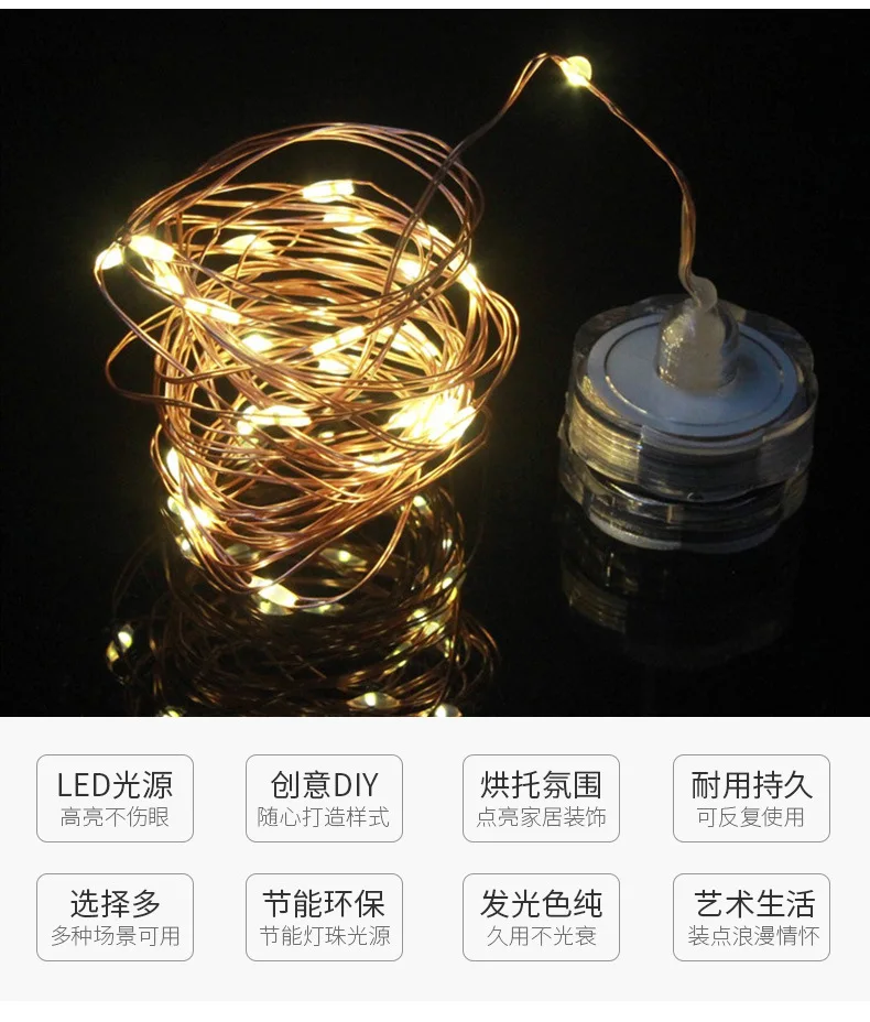 Waterproof Plum Lighting Chain Stars Colorful Lights Copper Wire Lamp Copper Wire Button Plum Holiday Decorative Lights LED Copp