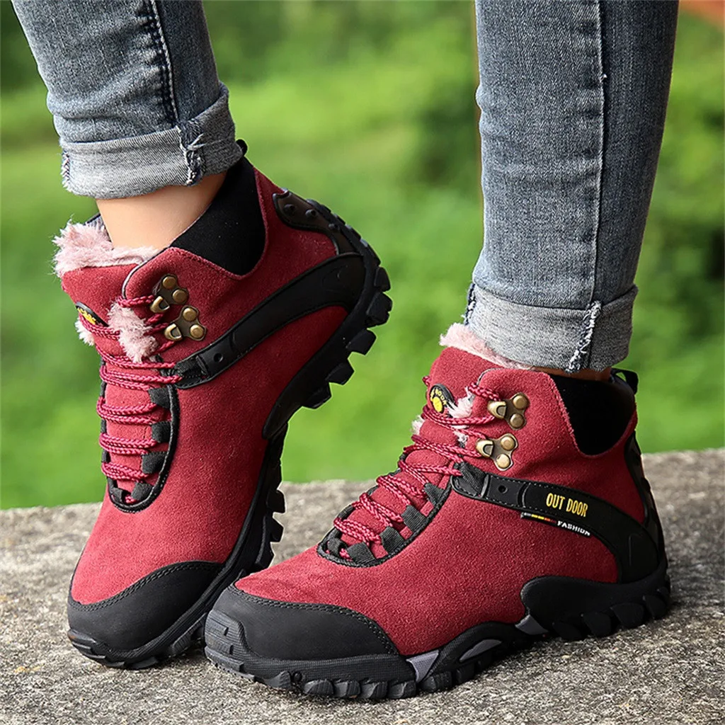

New 2019 Autumn And Winter Ladies Sneaker High Tube Shoes Outdoor Climbing Sneakers Hiking Shoes zapatilla de mujer #3