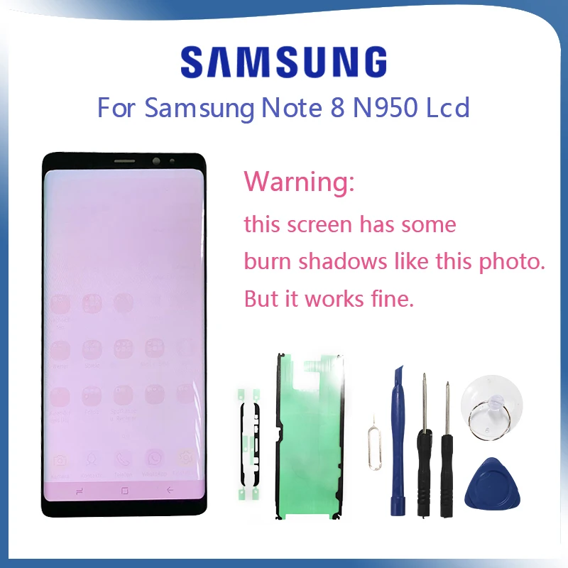ЖК-дисплей для Samsung Galaxy Note 8 N9500 N950FD N950U сгорающая тень сенсорный экран с