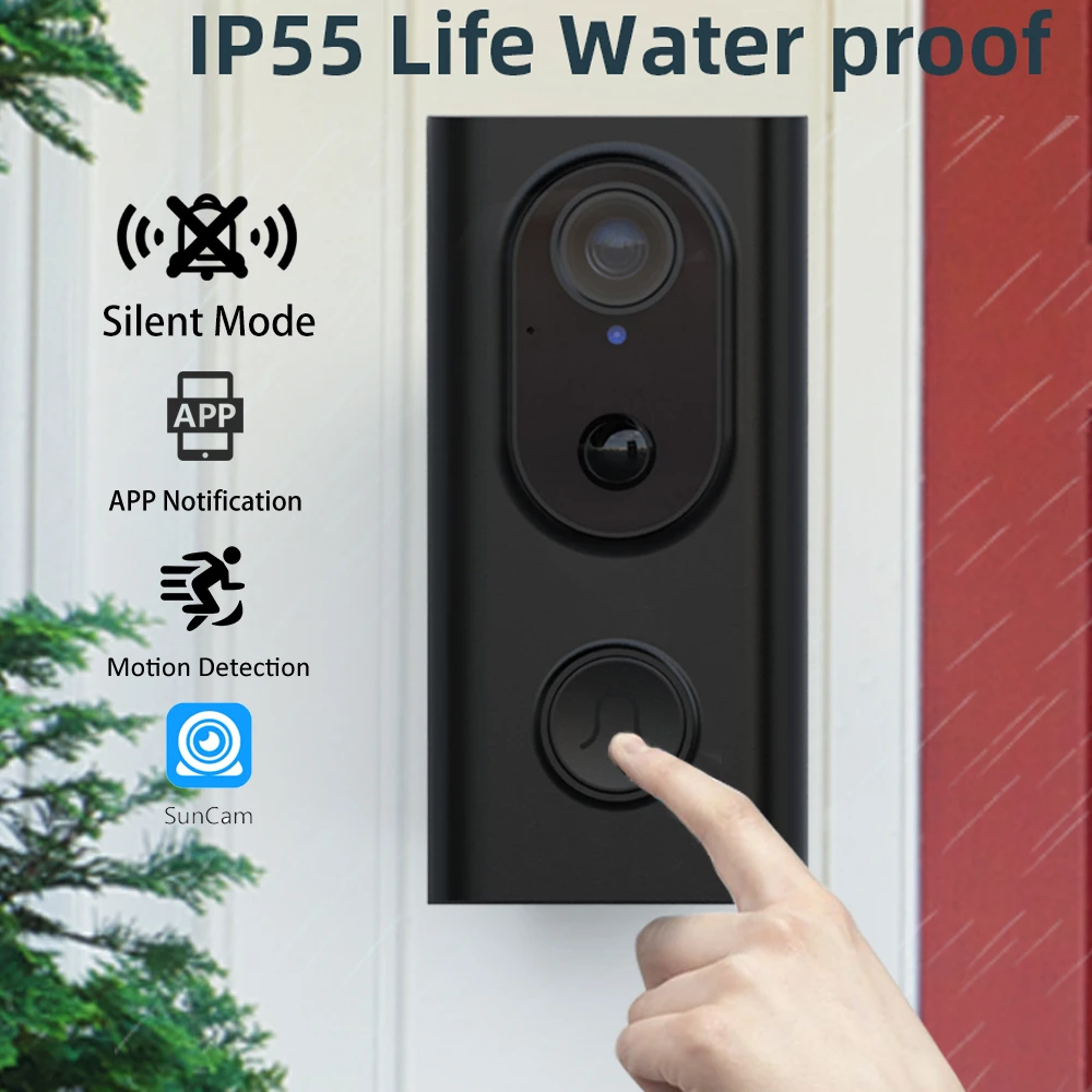 wireless door intercom Smart WiFi Doorbell Camera Wireless Call Intercom Two-Way Audio For Apartments Door Bell Ring for Phone Home Security Doorbell intercom audio