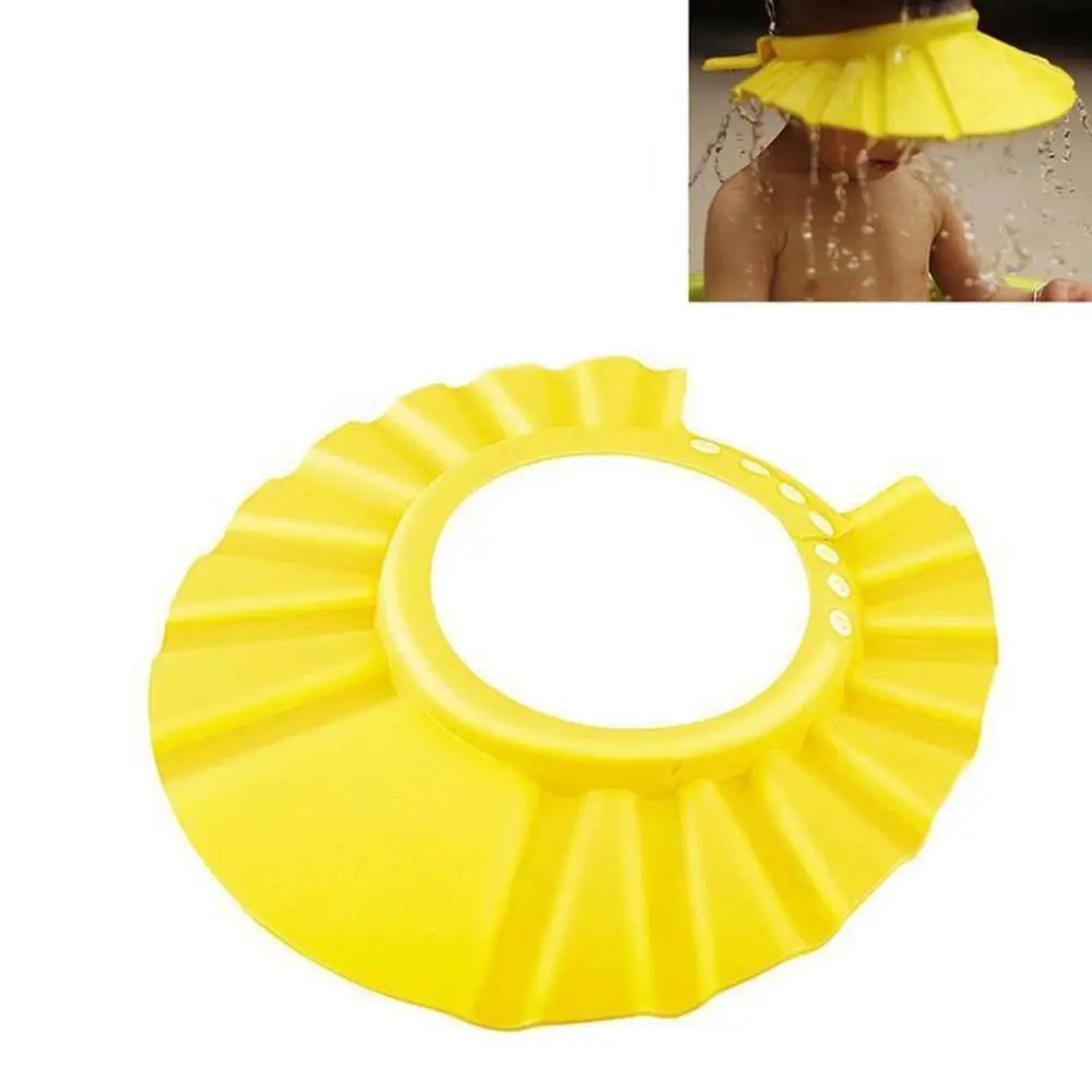 Children Kid Shampoo Bath Wash Hair Shield Hat Waterproof Baby Soft Ear protection Adjustable Baby Shower Cap Prevent Water Into - Цвет: Yellow Shampoo Cap