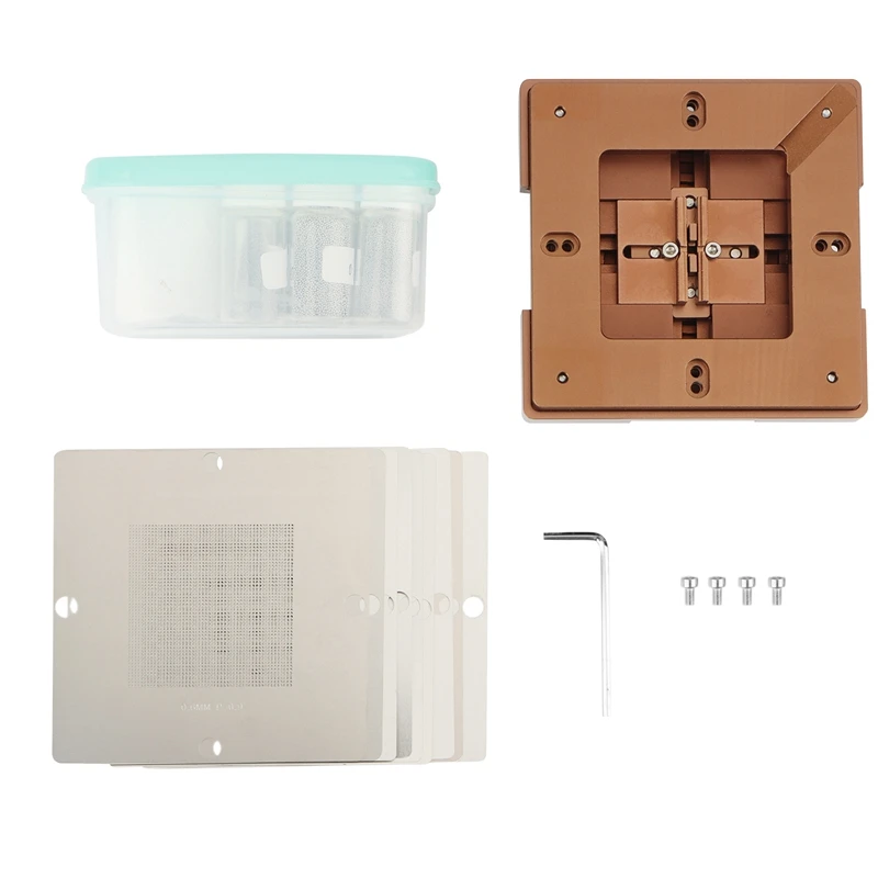 90mm BGA Reballing Station Reball Kit Magnetism Lock 10Pcs Universal Bga Stencil Solder Ball | Инструменты