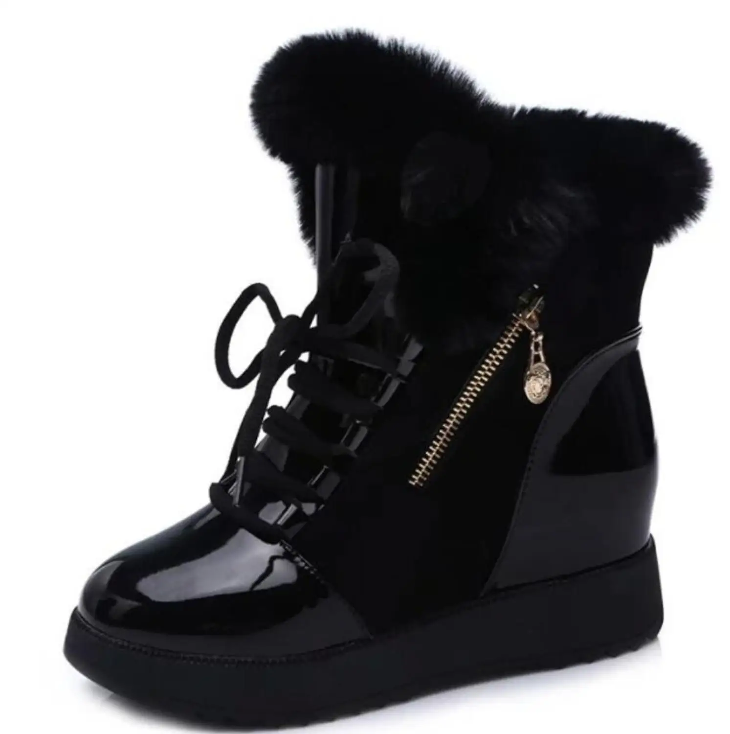 Г., женские зимние ботильоны женские меховые зимние ботинки на платформе женские плюшевые кроссовки, увеличивающие рост, повседневная обувь на плоской подошве женская обувь