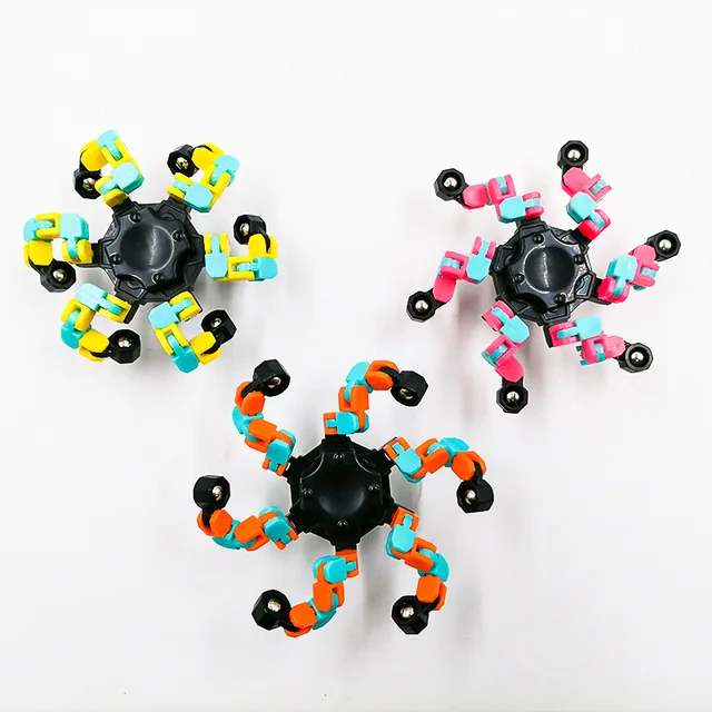 Mechanical Fingertip Gyro Rotation DIY Decompression Stress Elimination Deformation Chain Children's Creative Puzzle Robot Toy 3