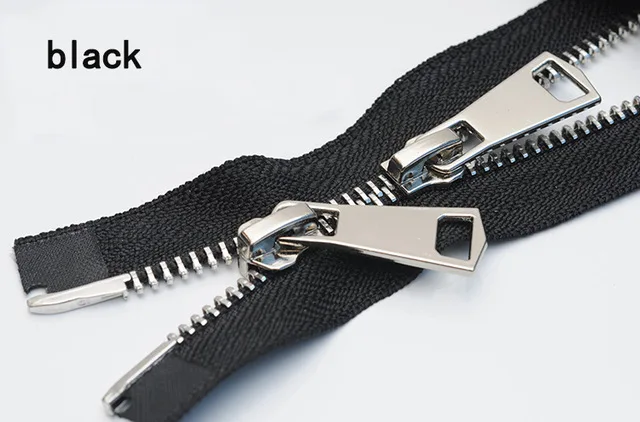 silver-black Meetee 120 см 5# Металлические молнии двойной слайдер открытый конец молнии DIY Швейные Инструменты пуховик пальто одежда портной ремонт аксессуары - Цвет: silver-black