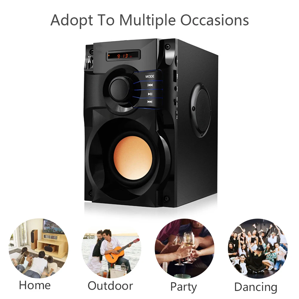 40 Вт большой Мощность Портативный Bluetooth Динамик открытый Беспроводной Сабвуфер