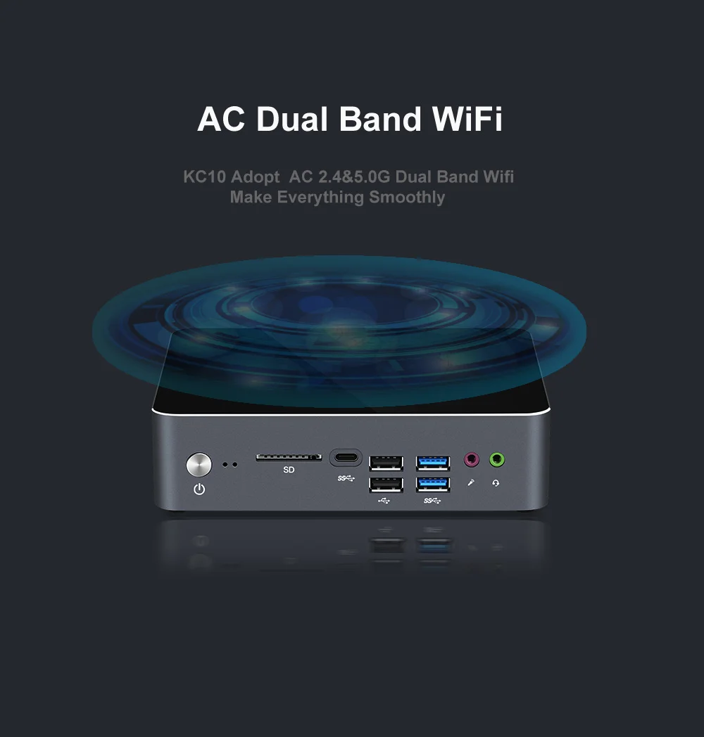Chatreey Mini PC KC10 with Intel 10th Gen Core i5 10210U/i7 10510U, Windows 10 Pro, DDR4, Desktop Gaming Computer - Windows 11 Support. Description Image.