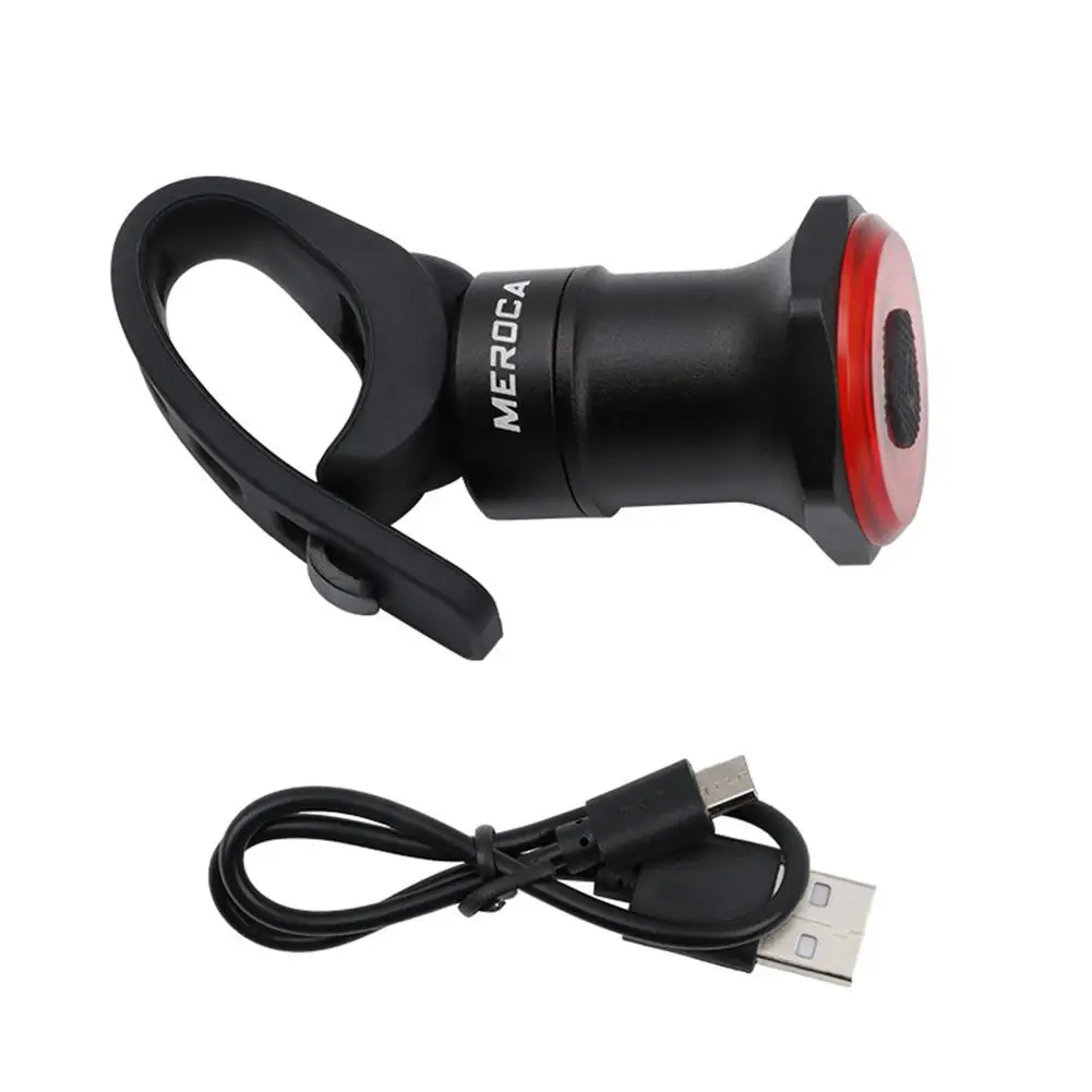 Intelligent induction brake tail light mountain bike light USB charging bicycle night riding cycling Tail Taillight Bike LED