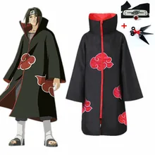 Аниме Наруто Akatsuki Учиха Итачи костюмы для косплея Шаринган повязка на голову+ шурикен+ плащ+ брюки комбинезоны вечерние костюм на Хэллоуин