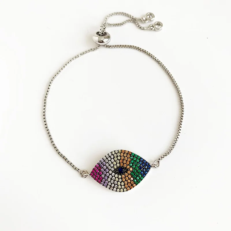 Lucky Blue Zircon Evil Eye Charm золотистые браслеты AAA фианит, циркон, кристалл Регулируемая цепочка браслеты с подвесками для женщин ювелирные изделия