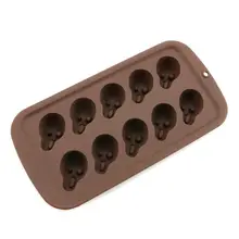 3D череп шоколадная форма силиконовая форма для торта Формы для выпечки Кондитерские инструменты для украшения кухни подарок на Хэллоуин