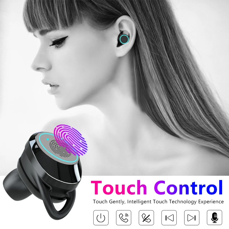 G02 TWS Bluetooth Earphone Wireless Earphone IPX7 Waterproof Stereo Earphones 3300mAh LED Smart Power Bank