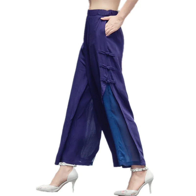 Летние модные женские штаны с вышивкой, винтажные брендовые элегантные женские брюки Харадзюку, повседневные Широкие штаны, женская одежда - Цвет: Style Six