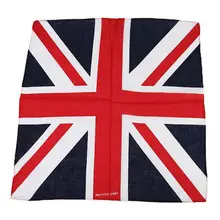 54x54cm Unisex British Flag Union Jack Biker Square Bandana Football Fans Carnival Cotton Head Wrap Hip Hop Dancing Handkerchief