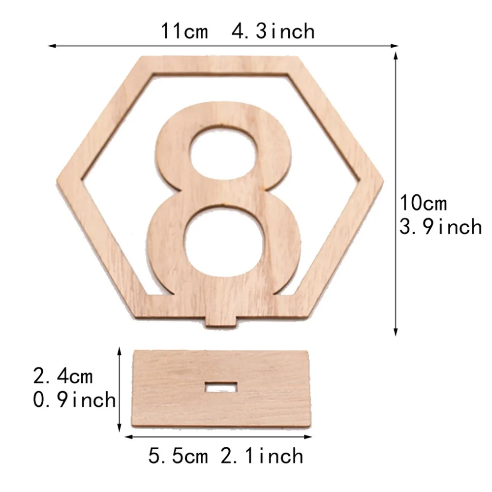 1-20 шт Настольные номера Свадебные шестигранные знаки стол деревянные цифры праздничный свадебный Венчальный номер сиденья знак ED