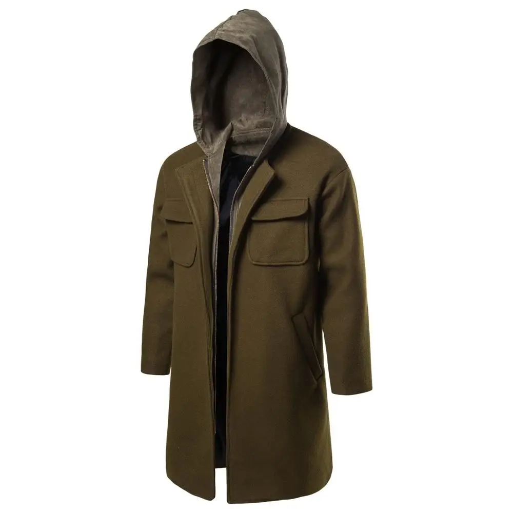 Men Winter Wool Coat Men'sd Solid Color Wool Trench Coat Overcoat Men Winter Wool Coat Men'sd Solid Color Wool Trench Coat Overcoat
