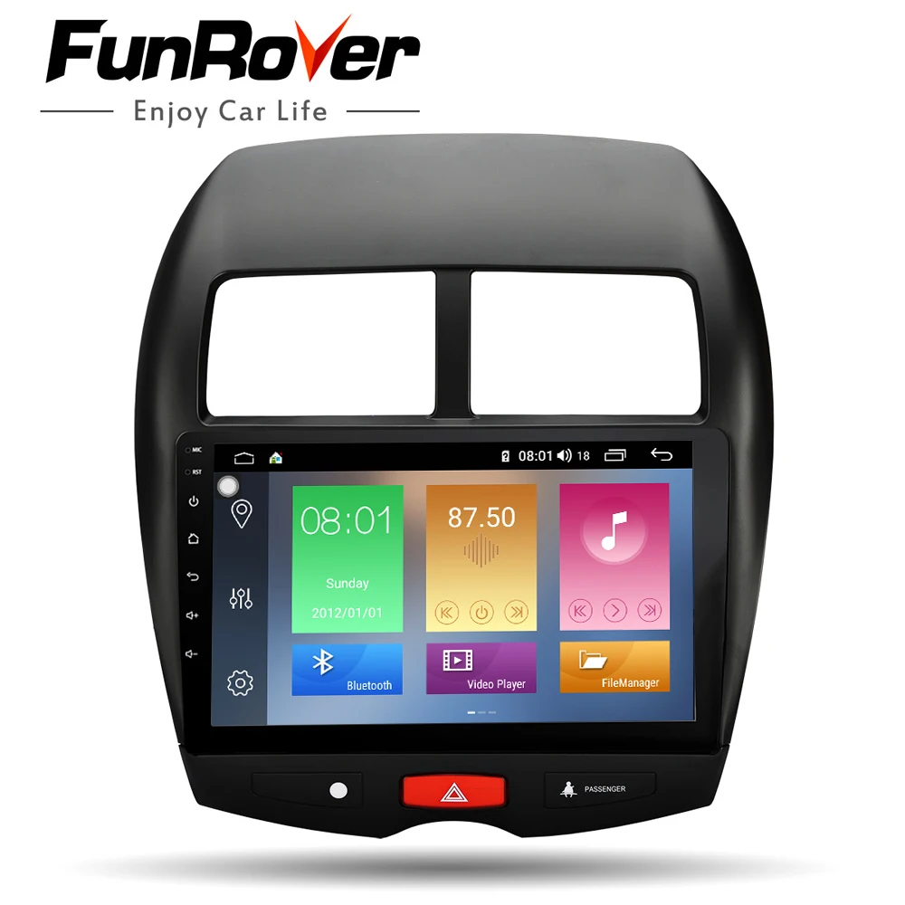 Funrover 2.5D+ ips android 9,0 автомобильный dvd мультимедийный плеер для Mitsubishi ASX 2010- автомобильный dvd gps Навигатор Радио аудио плеер