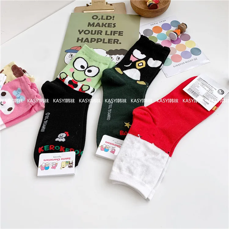Носки с рисунком аниме, с принтом, с помпонами, порином, Cinnamoroll babyCinnamoroll Kiki Lala, милые забавные женские хлопковые носки в Корейском стиле kawaii