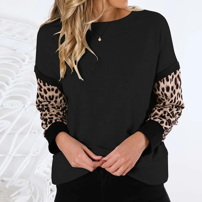 

2019 Pull Femme New Fashion Women Winter Sweater Round Neck Long Sleeve Leopard Print Sweater Casual Ladies Autumn Tops