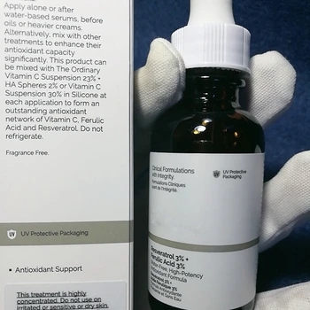 

Resveratrol 3% Ferulic Acid 3% Ordinary Essence Liquid Antioxidant Formula Repair Serum Brightening Face Skin Makeup