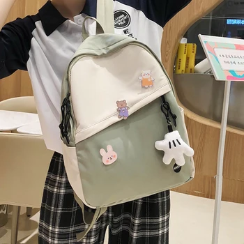 

HOCODO Cute Female Backpack Women Panelled Casual School Bag For Teenage Girl Travel Backbag Women Backpack College Style School