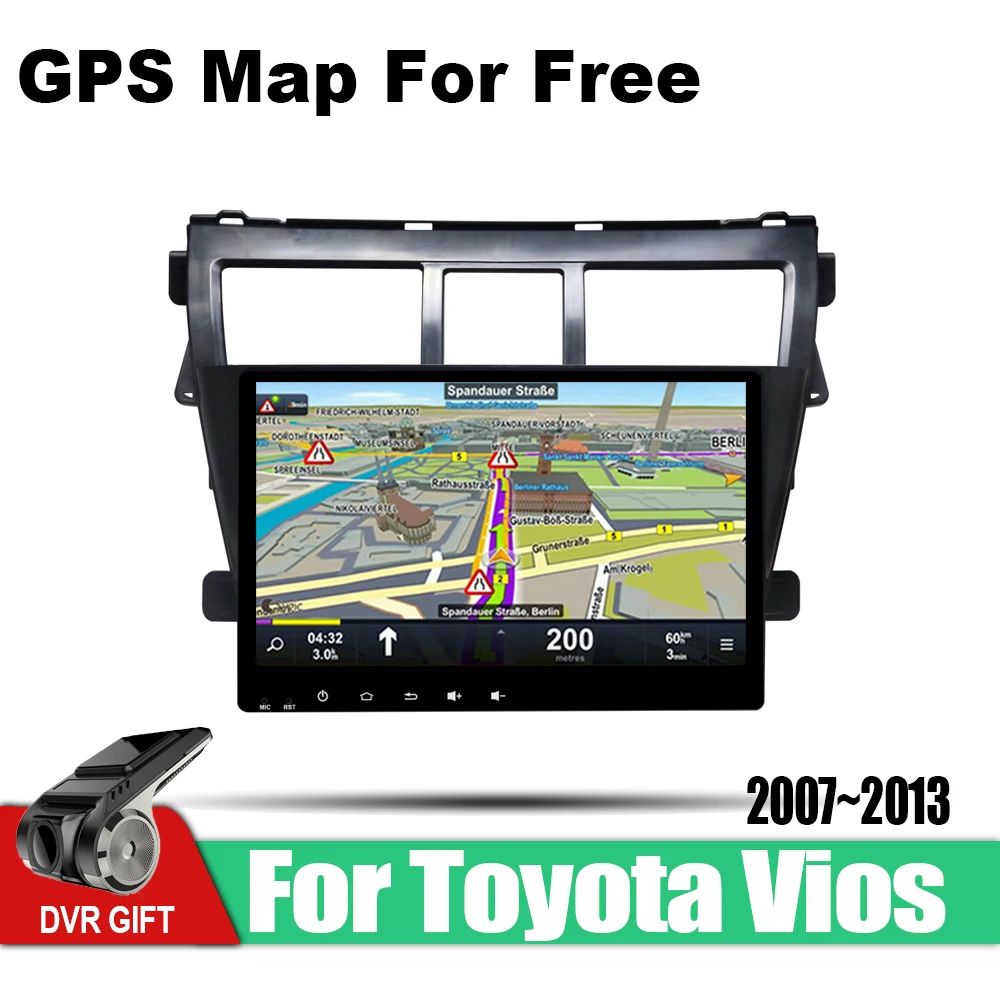Автомагнитола ZaiXi с GPS для Toyota Vios 2007 2008 2009 2010 2012 2013 Android 8 1 мультимедийный плеер