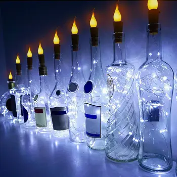 

LED Wine Bottle String Lights with Cork DIY Night Strings for Party Wedding Bar Decor Light Lamp White Color 2M 20 leds