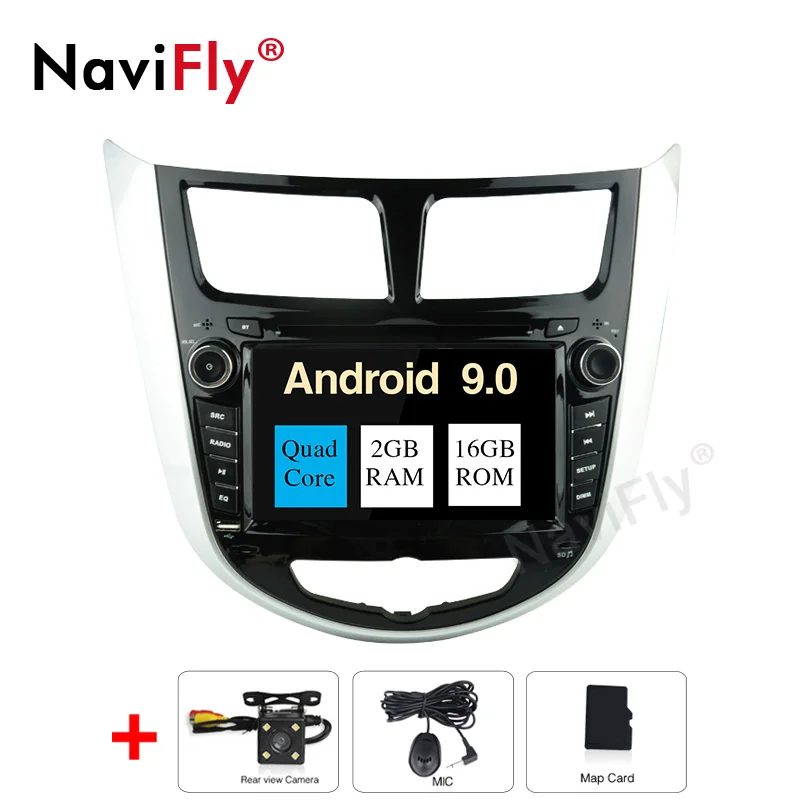 NaviFly Android 9,0 Восьмиядерный автомобильный dvd-плеер для HYUNDAI VERNA/ACCENT/SOLARIS 2011-2012 Автомобильный мультимедийный радио Поддержка DVR wifi - Цвет: 16G add camera