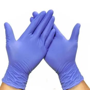 

50pcs Disposable Nitrile Gloves Oil Proof Waterproof Multipurpose Cleaning Washing Gloves - Size M (Violet)