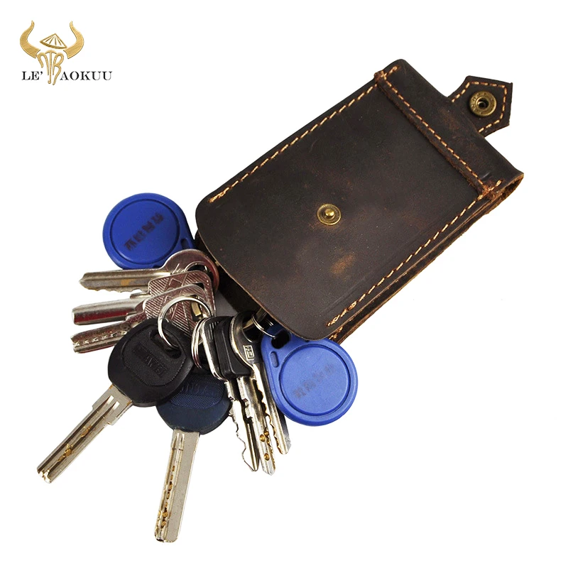 Men Real Leather Vintage Honda Smart Car Remote Key Usb Flip Case Ring Cover Holder Wallet Y1008 key case key holder key organizer key protector