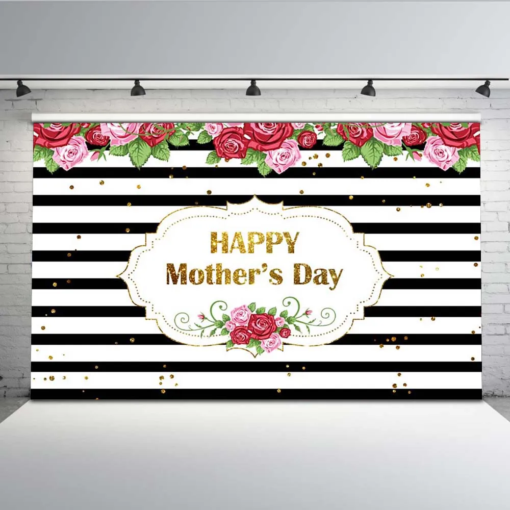 MOCSICKAMother день цветок фон для фотосъемки белый черный полосатый фотостудии