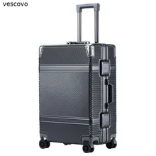VECCOVO 2" 24" дюймов алюминиевый каркас багажный мужской женская тележка чемодан Спиннер колеса pc прокатки багажа