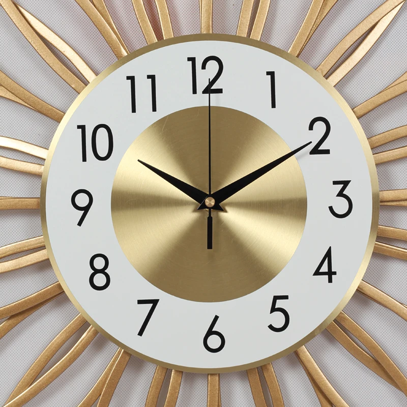 Современные Простые золотые настенные часы для гостиной роскошные дизайнерские часы креативные металлические Horloge Мураль настенные часы в винтажном стиле большие декоративные C6T