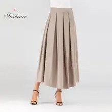Suvance Весна Осень Мода 3 сплошной цвет плиссированные юбки Размер S-2xl Женская Удлиненная юбка-колокол Jl-cm2195
