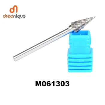 

5pcs/lot M061303 cone with pointed head 6*13mm rotary burr file cutter grinding abrasive tools 3mm shank milling tools
